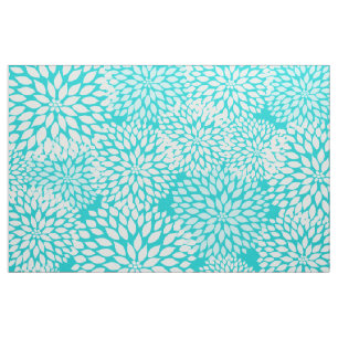 Tissu Impression florale moderne blanche de dahlia de