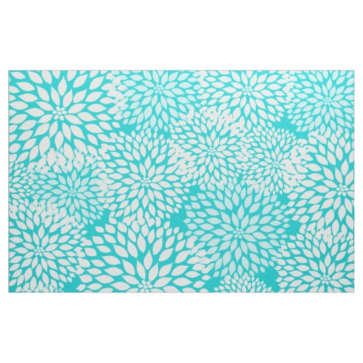 Tissu Impression florale moderne blanche de dahlia de (Yard)