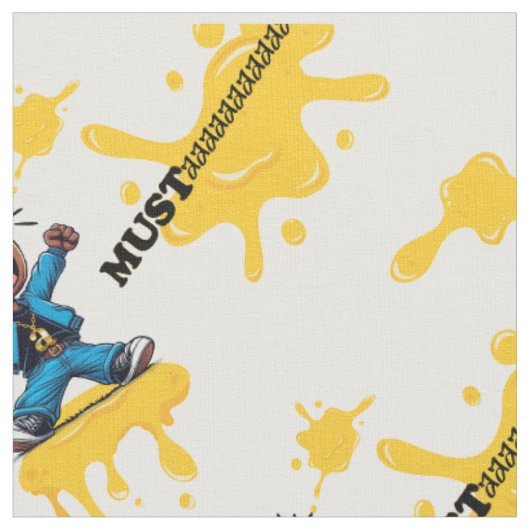 Tissu Impression graphique de Mustaaard - Blanc (Fermer)