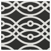 Tissu Impression Kimono, blanc sur noir (Détail)