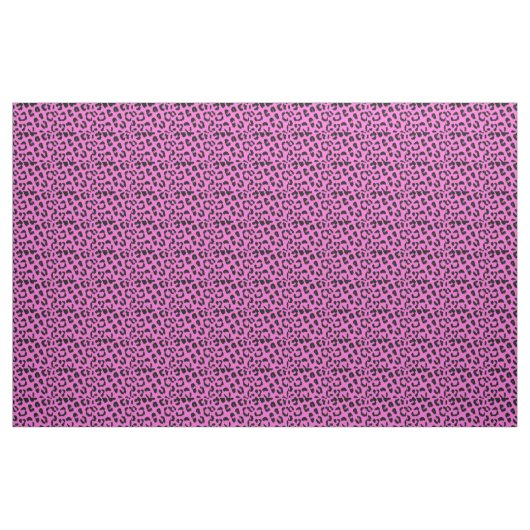 Tissu Impression léopard noir et rose (Yard)