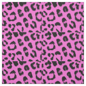 Tissu Impression léopard noir et rose (Échantillon)