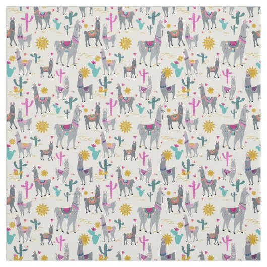 Tissu Impression Llama fine (Échantillon)