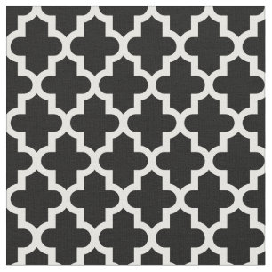 Tissu Impression marocaine noire et blanche