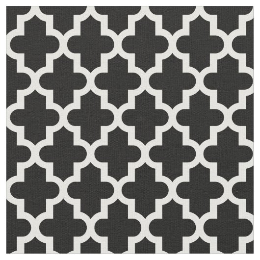 Tissu Impression marocaine noire et blanche (Fermer)