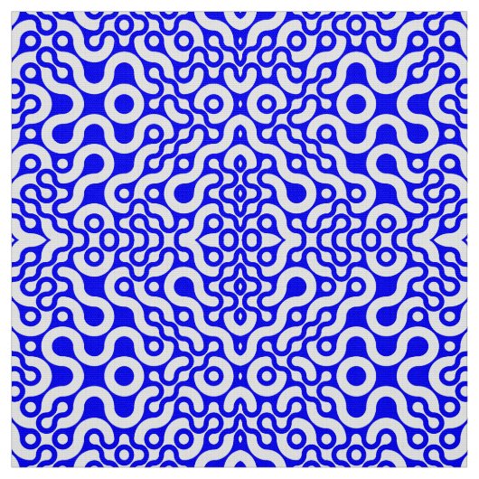 Tissu Impression moderne bleue du milieu du siècle (Échantillon)