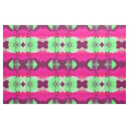 Tissu Impression peinte en vert et rose (Fat Quarter)