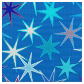 Tissu Impression Starburst moderne, Bleu Cérulean Profon (Fermer)