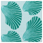 Tissu Impression, turquoise et aqua à coque de pétoncle (Fermer)