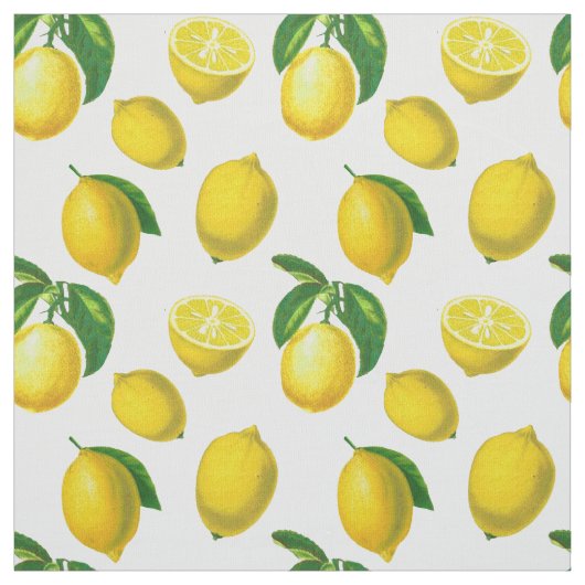 Tissu Impression vintage de citron végétal (Échantillon)