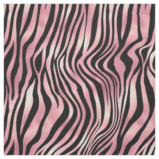 Tissu Impression Zèbre rose et noir (Échantillon)
