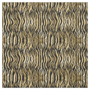 Tissu Imprimante Black Zebra Gold Glam