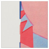Tissu imprimé abstrait rouge blanc et bleu #1 (Fermer)