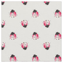 Tissu imprimé avec coccinelle à l'aquarelle mignon