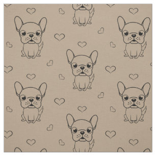 Tissu imprimé avec un joli Bouledogue Français à l