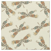 Tissu imprimé avec une libellule fantaisiste migno (Fermer)