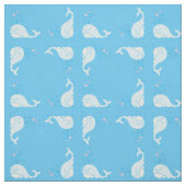 Tissu Imprimé Baleine Bleu (Échantillon)