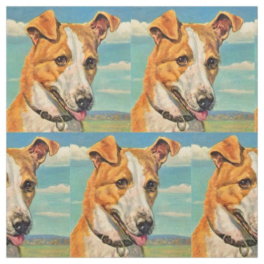 Tissu imprimé chien beau chien (Échantillon)