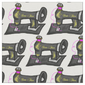 Tissu imprimé de machine à coudre à l'ancienne (Fermer)