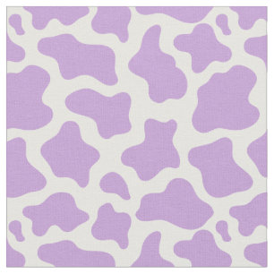 Tissu imprimé de vache violet pastel kawaii