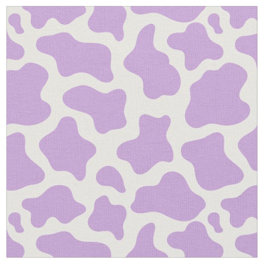 Tissu imprimé de vache violet pastel kawaii (Fermer)