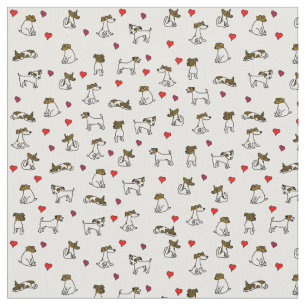 Tissu imprimé dessin animé Jack Russell Terrier