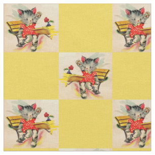 Tissu imprimé étudiant chaton kitten