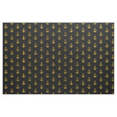 Tissu Imprimé Noir Ancre Dorée (Fat Quarter)