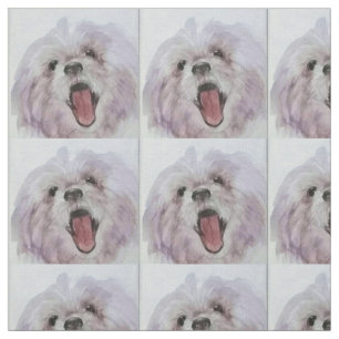 Tissu imprimé par visage heureux de chien