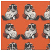 Tissu imprimé petit chaton doux (Fermer)