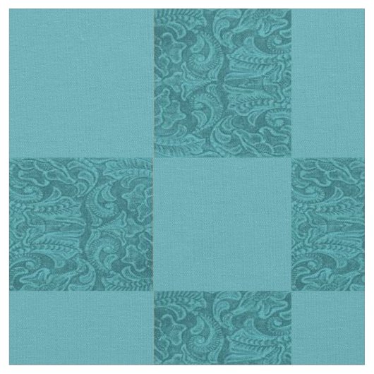Tissu Imprimer bloc Turquoise en cuir à outils (Fermer)
