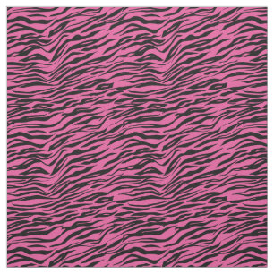 Tissu Imprimer Zèbre noir rose