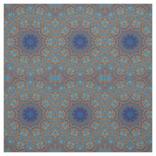 Tissu indien de motif d'impression de cercles (Échantillon)