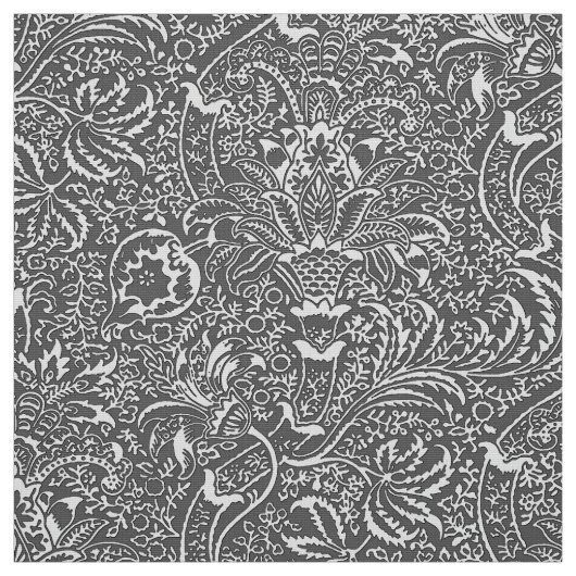 Tissu Indien, graphite et gris-clair de William Morris (Échantillon)