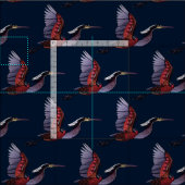 Tissu indigo d'Agami héron (Carreau)