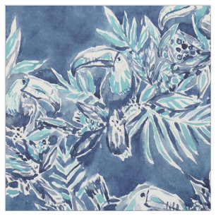 Tissu Indigo de PLAN de TOUCAN tropical