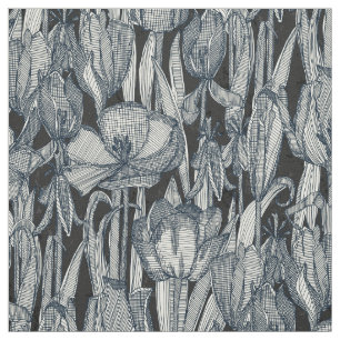 Tissu indigo de pourriture des tulipes