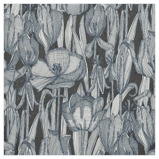 Tissu indigo de pourriture des tulipes (Échantillon)