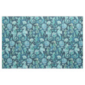 Tissu Indigo de SOIREE d'HIPPOCAMPE côtier (Fat Quarter)