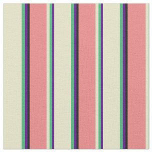 Tissu Indigo, Sea Green, Goldenrod, Coral clair et noir