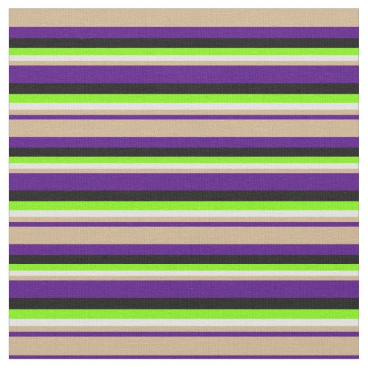 Tissu Indigo, Tan, Cyan clair, Lignes vertes et noires (Fermer)