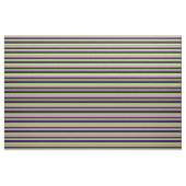 Tissu Indigo, Tan, Cyan clair, Lignes vertes et noires (Fat Quarter)