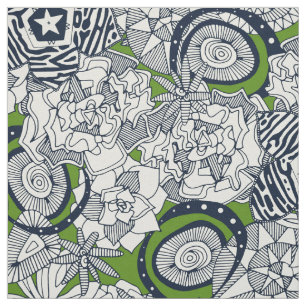 Tissu indigo vert succulent
