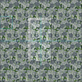 Tissu indigo vert succulent (Carreau)