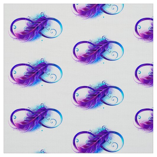 Tissu Infini avec plume violette (Échantillon)