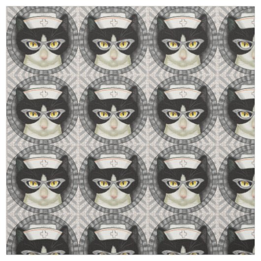 Tissu Infirmière Chat Smoking (Échantillon)