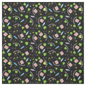 Tissu Infirmière thème Noir (Échantillon)