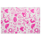 Tissu Inséparables Et Coeurs Rose Et Blanc (Fat Quarter)