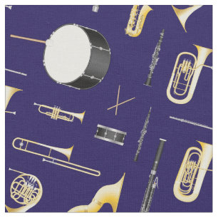 Tissu Instruments de musique Musicien Décor de l'enseign