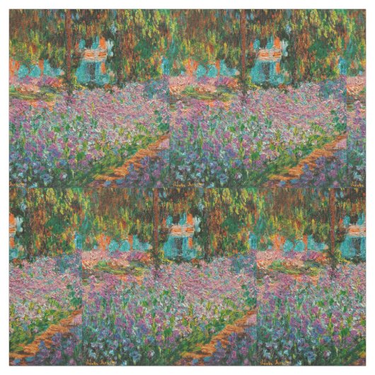 Tissu Iris Jardin Monet Giverny fleurs (Échantillon)